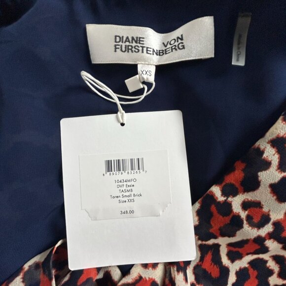 Diane von Furstenberg Essie Top XXS Taren Small Brick Ruffle Cold Shoulder New - Picture 3 of 8